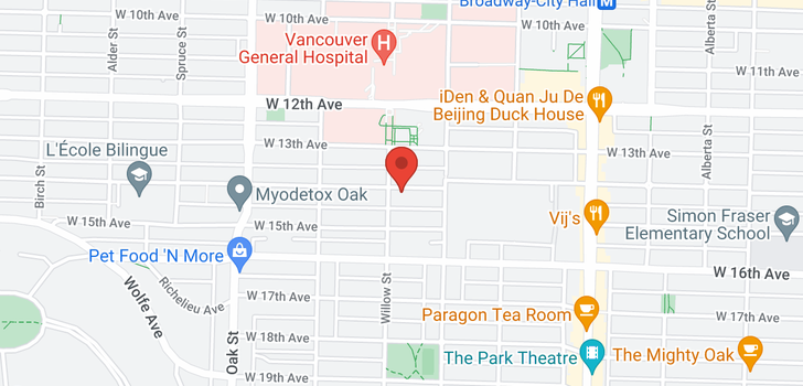 map of 105 736 W 14TH AVENUE